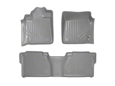 SmartLiner Smart Coverage Custom Fit Front and Rear Floor Liners; Gray (07-11 Tundra Double Cab w/ Front Bucket Seats & w/o Vinyl Flooring)
