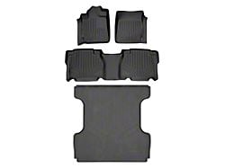 SmartLiner Smart Coverage Custom Fit Front, Rear Floor and Bed Mat Liners; Black (07-11 Tundra CrewMax w/ Front Bucket Seats & w/o Vinyl Flooring)