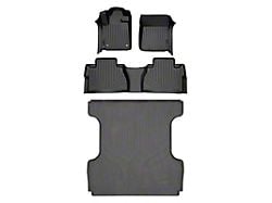 SmartLiner Smart Coverage Custom Fit Front, Rear Floor and Bed Mat Liners; Black (14-21 Tundra CrewMax w/ Front Bucket Seats & w/o Vinyl Flooring)