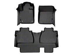 SmartLiner Smart Coverage Custom Fit Front and Rear Floor Liners; Under Rear Seat Coverage; Black (14-21 Tundra Double Cab w/ Front Bucket Seats & w/o Vinyl Flooring)