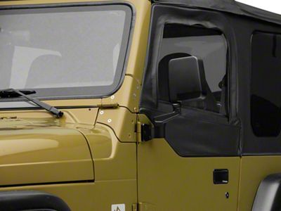 Smittybilt Half Door Side Mirrors; Black (87-06 Jeep Wrangler YJ & TJ)