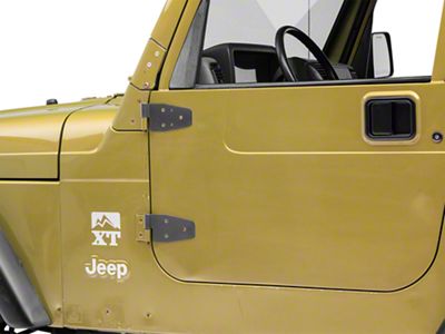 Smittybilt Half/Full Door Hinges; Black (87-06 Jeep Wrangler YJ & TJ w/ Half Steel Doors; 00-06 Jeep Wrangler TJ w/ Full Steel Doors)