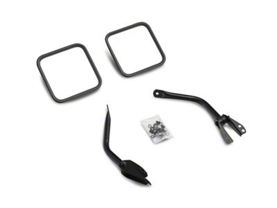 Smittybilt Side Mirrors; Black (76-95 Jeep CJ5, CJ7 & Wrangler YJ)