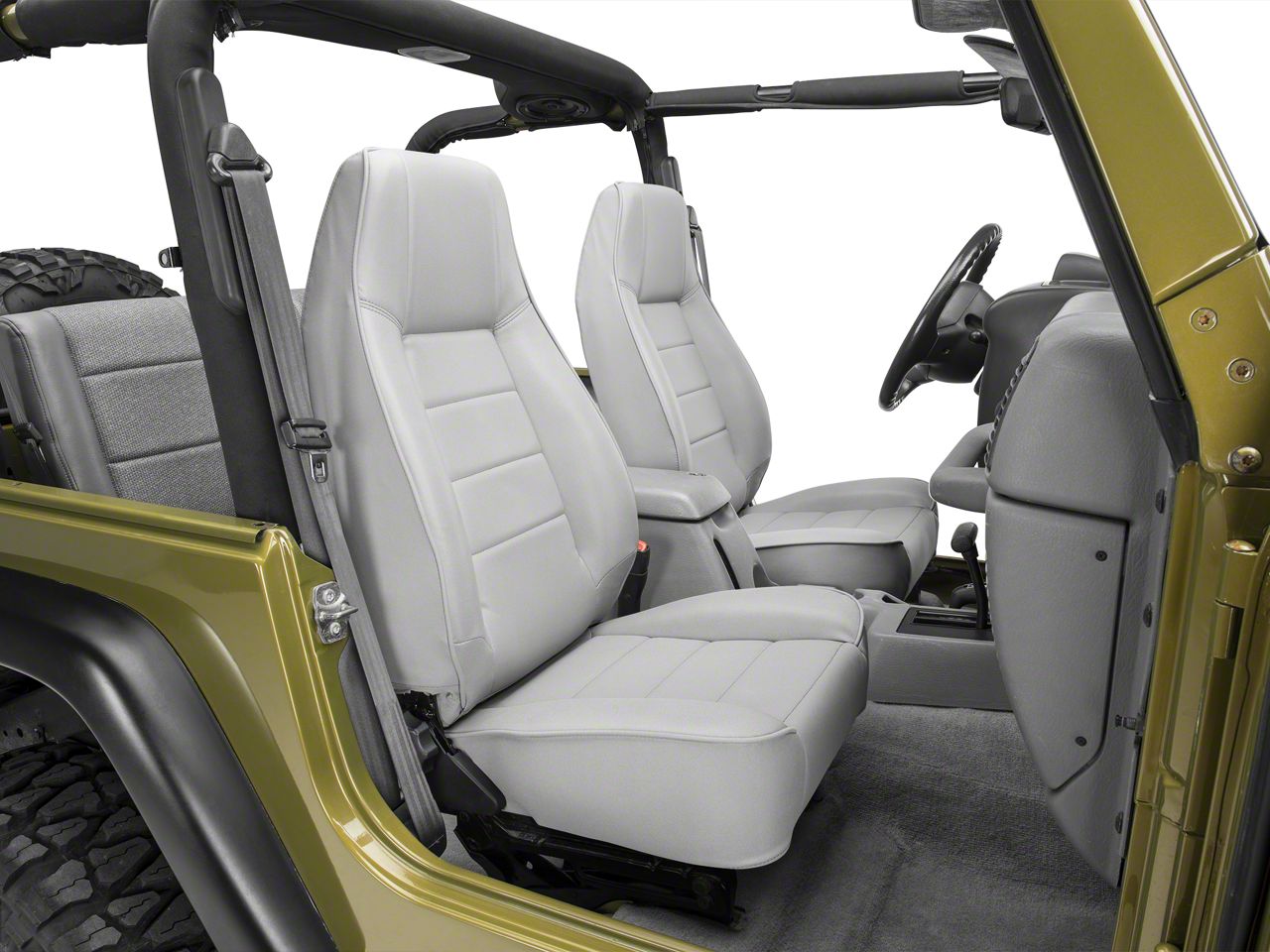 Smittybilt Jeep Wrangler Factory Style Recliner Charcoal Light Gray Denim 45011 76 02 Jeep CJ5 CJ7 Wrangler YJ TJ