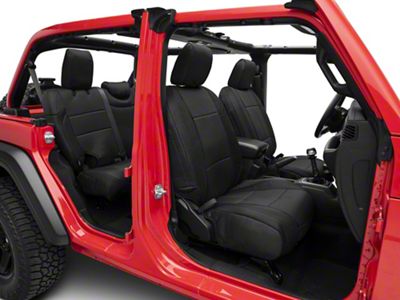 Smittybilt Neoprene Front and Rear Seat Covers; Black (18-25 Jeep Wrangler JL 4-Door, Excluding Rubicon)