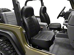 Smittybilt Standard Front Bucket Seat; Black Vinyl (76-06 Jeep CJ5, CJ7, Wrangler YJ & TJ)