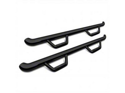 Smittybilt 2-Inch Round Wheel-to-Wheel Nerf Side Step Bars; Textured Black (16-23 Tacoma Double Cab)