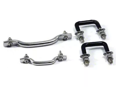 Smittybilt Windshield Tie Down Kit; Stainless Steel (76-95 Jeep CJ5, CJ7 & Wrangler YJ)