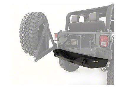 Smittybilt XRC Rear Bumper with Hitch; Textured Black (07-18 Jeep Wrangler JK)
