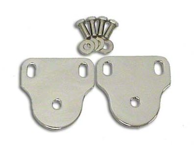 Smittybilt Interior Windshield Brackets; Stainless Steel (76-95 Jeep CJ5, CJ7 & Wrangler YJ)
