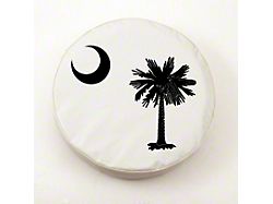 South Carolina State Flag Spare Tire Cover; White (66-18 Jeep CJ5, CJ7, Wrangler YJ, TJ & JK)