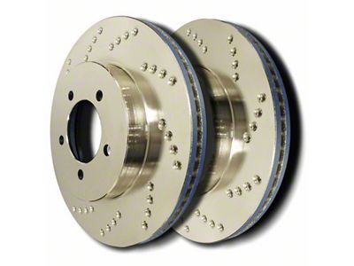 SP Performance Cross-Drilled 6-Lug Rotors with Silver ZRC Coating; Rear Pair (03-09 4Runner)