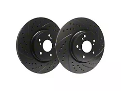 SP Performance Double Drilled and Slotted 6-Lug Rotors with Black ZRC Coating; Rear Pair (10-24 4Runner)