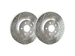 SP Performance Double Drilled and Slotted 6-Lug Rotors with Silver ZRC Coating; Front Pair (10-24 4Runner)