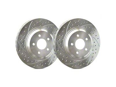 SP Performance Double Drilled and Slotted 6-Lug Rotors with Silver ZRC Coating; Front Pair (10-24 4Runner)