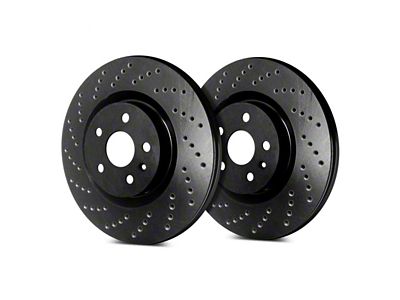 SP Performance Cross-Drilled 6-Lug Rotors with Black ZRC Coating; Rear Pair (21-25 Bronco, Excluding Raptor)