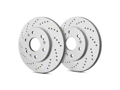 SP Performance Cross-Drilled 6-Lug Rotors with Gray ZRC Coating; Front Pair (21-25 Bronco, Excluding Raptor)