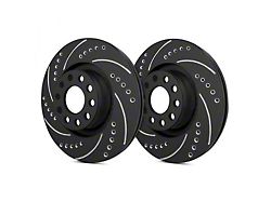 SP Performance Cross-Drilled and Slotted 6-Lug Rotors with Black ZRC Coating; Front Pair (21-25 Bronco, Excluding Raptor)
