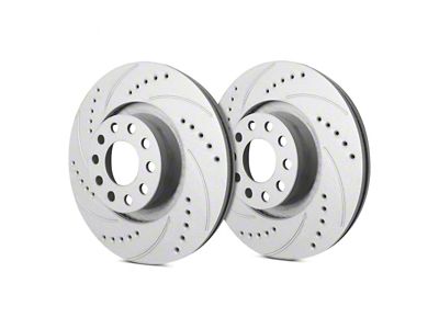SP Performance Cross-Drilled and Slotted 6-Lug Rotors with Gray ZRC Coating; Front Pair (21-25 Bronco, Excluding Raptor)