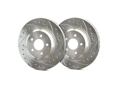 SP Performance Cross-Drilled and Slotted 6-Lug Rotors with Silver ZRC Coating; Front Pair (21-25 Bronco, Excluding Raptor)
