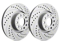 SP Performance Double Drilled and Slotted 5-Lug Rotors with Gray ZRC Coating; Front Pair (21-25 1.5L EcoBoost Bronco Sport)