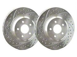 SP Performance Double Drilled and Slotted 5-Lug Rotors with Silver ZRC Coating; Rear Pair (21-25 Bronco Sport)