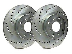SP Performance Cross-Drilled 5-Lug Rotors with Silver ZRC Coating; Front Pair (05-15 Tacoma)
