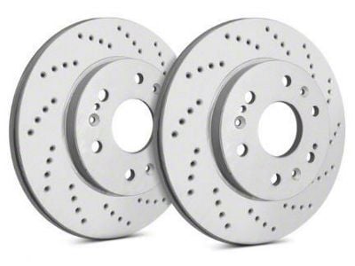 SP Performance Cross-Drilled Rotors with Gray ZRC Coating; Front Pair (07-18 Jeep Wrangler JK)