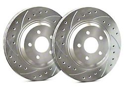 SP Performance Cross-Drilled and Slotted 5-Lug Rotors with Silver ZRC Coating; Front Pair (05-15 Tacoma)
