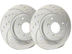 SP Performance Diamond Slot 5-Lug Rotors with Gray ZRC Coating; Front Pair (05-15 Tacoma)