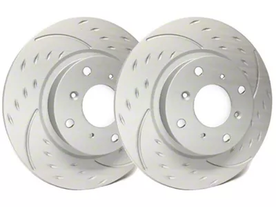 SP Performance Diamond Slot Rotors with Gray ZRC Coating; Front Pair (07-18 Jeep Wrangler JK)