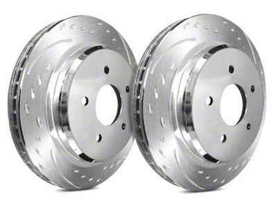SP Performance Diamond Slot Rotors with Silver Zinc Plating; Front Pair (90-06 Jeep Wrangler YJ & TJ)