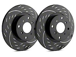 SP Performance Diamond Series Slotted 6-Lug Rotors with Black ZRC Coating; Rear Pair (05-26 Frontier)