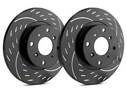 SP Performance Diamond Slot 6-Lug Rotors with Black ZRC Coating; Front Pair (05-26 V6 Frontier)