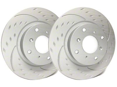 SP Performance Diamond Slot 6-Lug Rotors with Gray ZRC Coating; Front Pair (05-25 V6 Frontier)