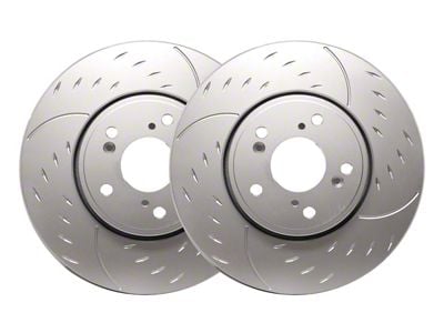 SP Performance Diamond Slot 6-Lug Rotors with Silver ZRC Coating; Front Pair (05-25 V6 Frontier)