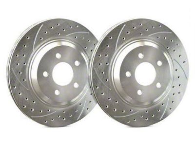 SP Performance Double Drilled and Slotted 6-Lug Rotors with Silver ZRC Coating; Front Pair (05-25 V6 Frontier)