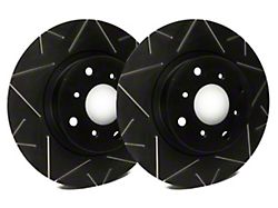SP Performance Peak Series Slotted 6-Lug Rotors with Black ZRC Coating; Front Pair (05-19 2.5L Frontier)