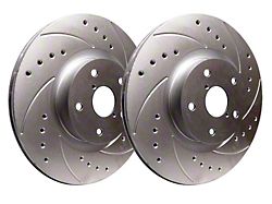 SP Performance Cross-Drilled and Slotted 5-Lug Rotors with Silver ZRC Coating; Rear Pair (14-23 Jeep Cherokee KL w/ Single Piston Front Calipers)