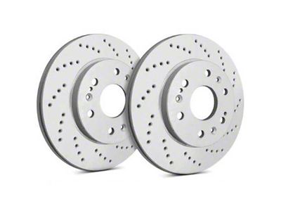 SP Performance Cross-Drilled Rotors with Gray ZRC Coating; Rear Pair (20-25 Jeep Gladiator JT)