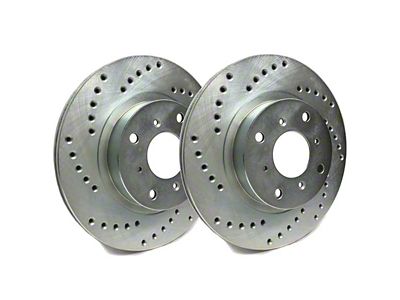 SP Performance Cross-Drilled Rotors with Silver ZRC Coating; Rear Pair (20-25 Jeep Gladiator JT)
