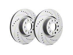 SP Performance Cross-Drilled and Slotted Rotors with Gray ZRC Coating; Rear Pair (20-25 Jeep Gladiator JT)