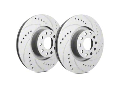 SP Performance Cross-Drilled and Slotted Rotors with Gray ZRC Coating; Rear Pair (20-25 Jeep Gladiator JT)