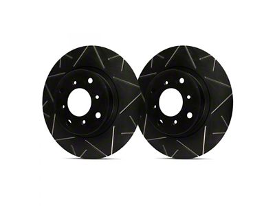 SP Performance Peak Series Slotted Rotors with Black Zinc Plating; Front Pair (20-25 Jeep Gladiator JT)