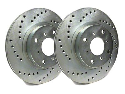 SP Performance Cross-Drilled Rotors with Silver ZRC Coating; Front Pair (05-10 Jeep Grand Cherokee WK, Excluding SRT8)