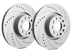 SP Performance Cross-Drilled and Slotted Rotors with Gray ZRC Coating; Front Pair (05-10 Jeep Grand Cherokee WK, Excluding SRT8)