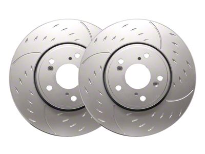 SP Performance Diamond Slot Rotors with Silver ZRC Coating; Front Pair (11-21 Jeep Grand Cherokee WK2 w/ Solid Rear Rotors, Excluding SRT, SRT8 & Trackhawk)