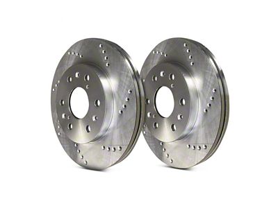 SP Performance Cross-Drilled Rotors with Silver ZRC Coating; Rear Pair (15-23 Jeep Renegade BU)