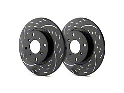 SP Performance Diamond Slot Rotors with Black ZRC Coating; Front Pair (15-23 Jeep Renegade BU)