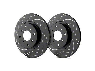 SP Performance Diamond Slot Rotors with Black ZRC Coating; Front Pair (15-23 Jeep Renegade BU)